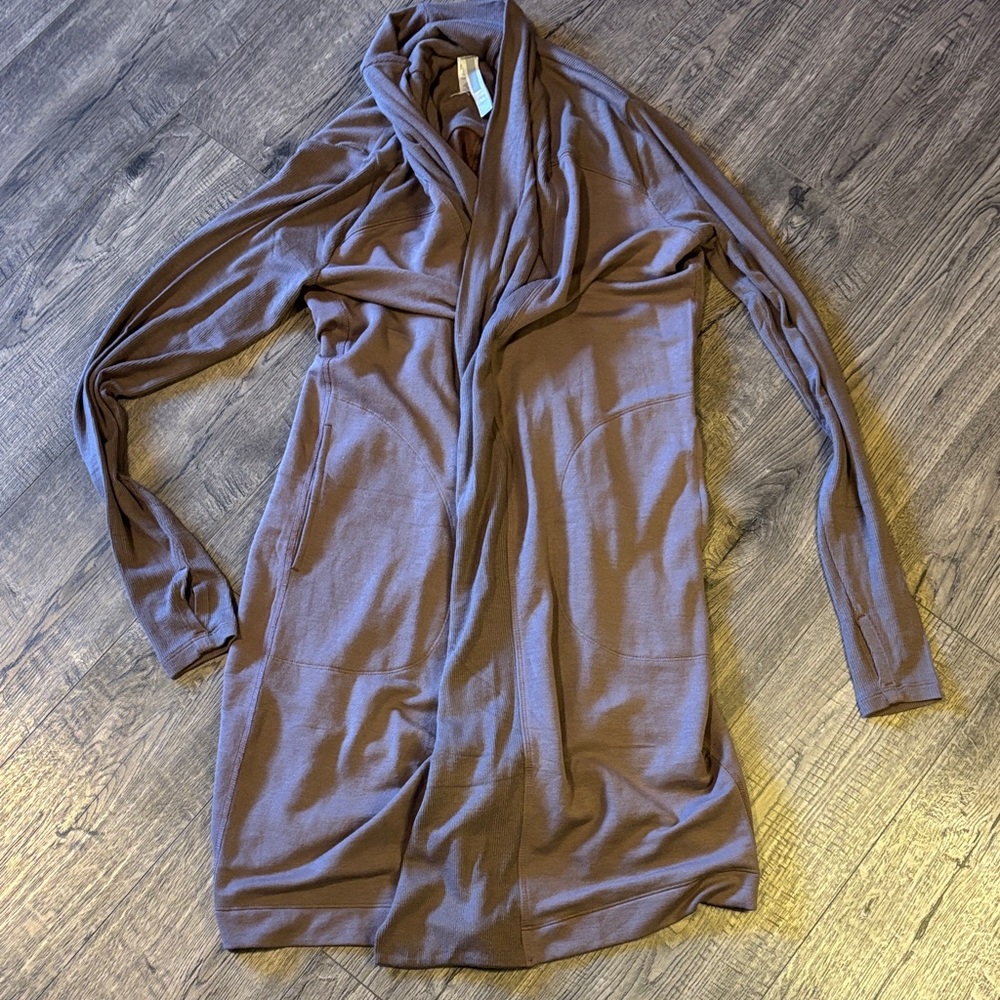 Brown Open Front Cardigan